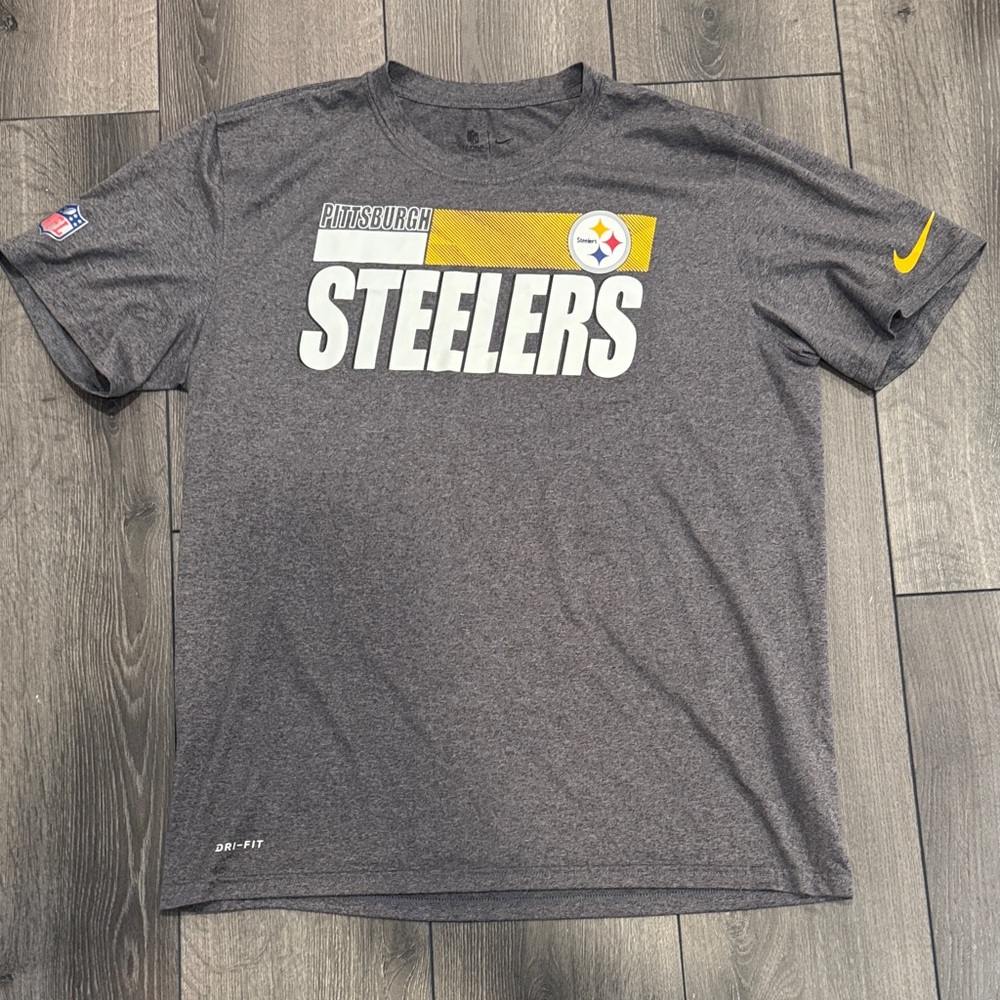 Men’s Gray Nike Pittsburgh Steelers NFL Shirt Sz L